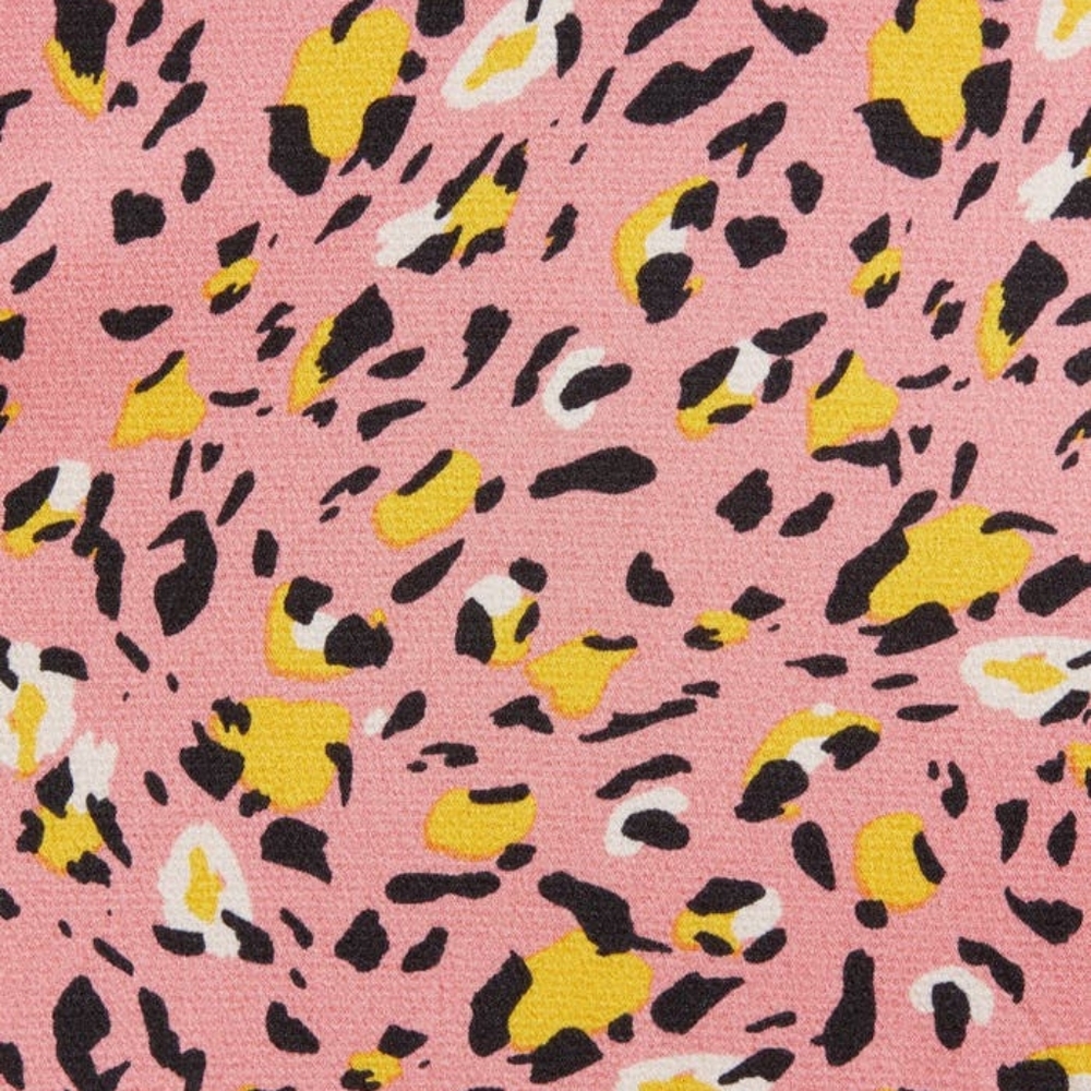 Like New Pink Leopard Print Long Sleeve Satin Midi Wrap Dress small - Picture 6 of 15